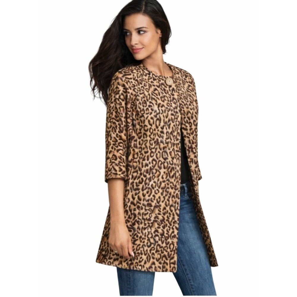 CAbi Carol Anderson Estate Jacket Size Medium NWOT Leopard Print